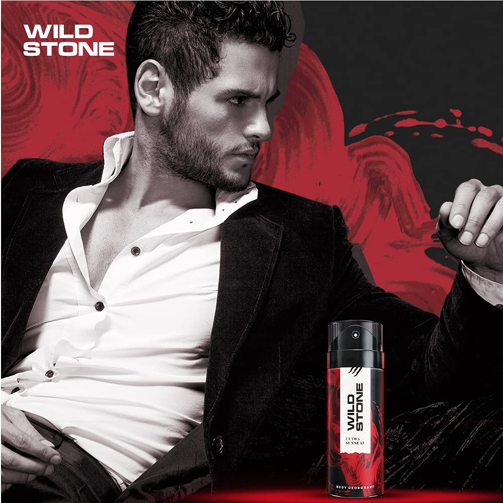 Wild Stone Ultra Sensual Deodorant For Men 300ml 10.1 Fl.oz. | Long Lasting Intense Fragrance | Pack Of 2