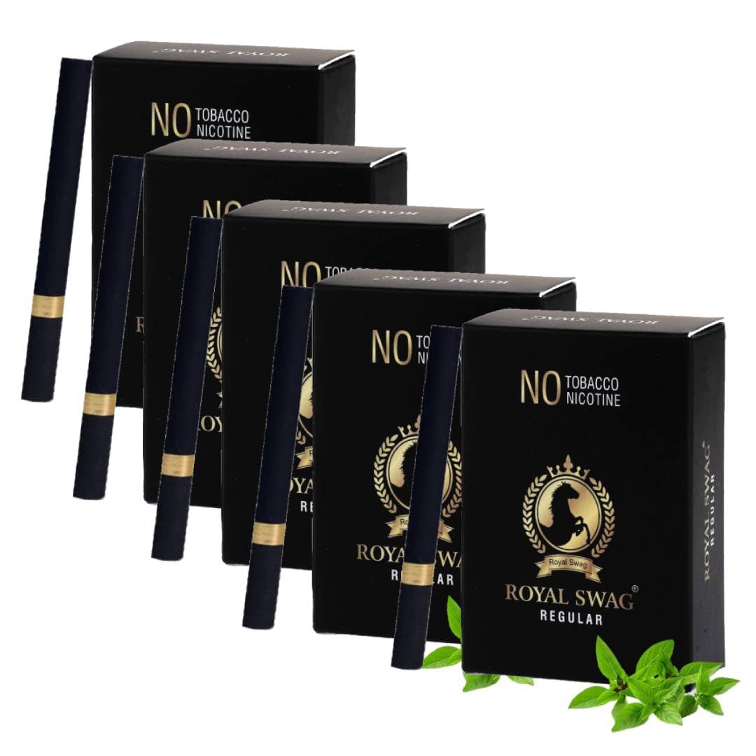 Royal Swag Herbal Cigarettes 100% Tobacco Free & Non Nicotine - Pack Of 100 Sticks | Regular Flavoured With Natural Herbs | Herbal Smokes - Non-Addictive, Tobacco Alternatives, Substitutes