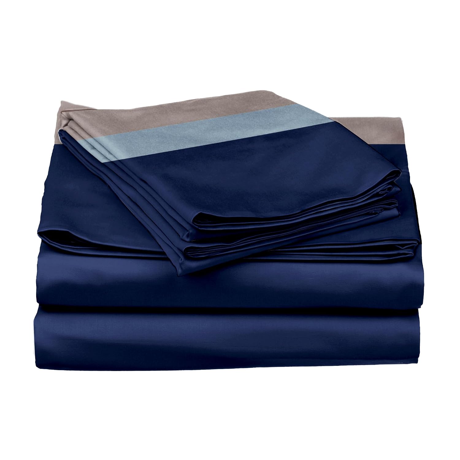 Super King Bedsheet With 2 Pillow Covers & Comforter - 108 X 108 Inches, Blue & Grey | Hypoallergenic, Breathable, Gentle On Skin & Hair, Fade & Wrinkle Resistant, Wedding Gift For Couples