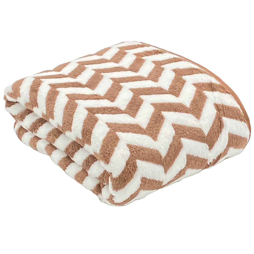 Patpug Coral Microfiber Ultrasoft Comfortable Highly Absorbent Quick Drying Large Bath Towel 350 Gsm (Brown)