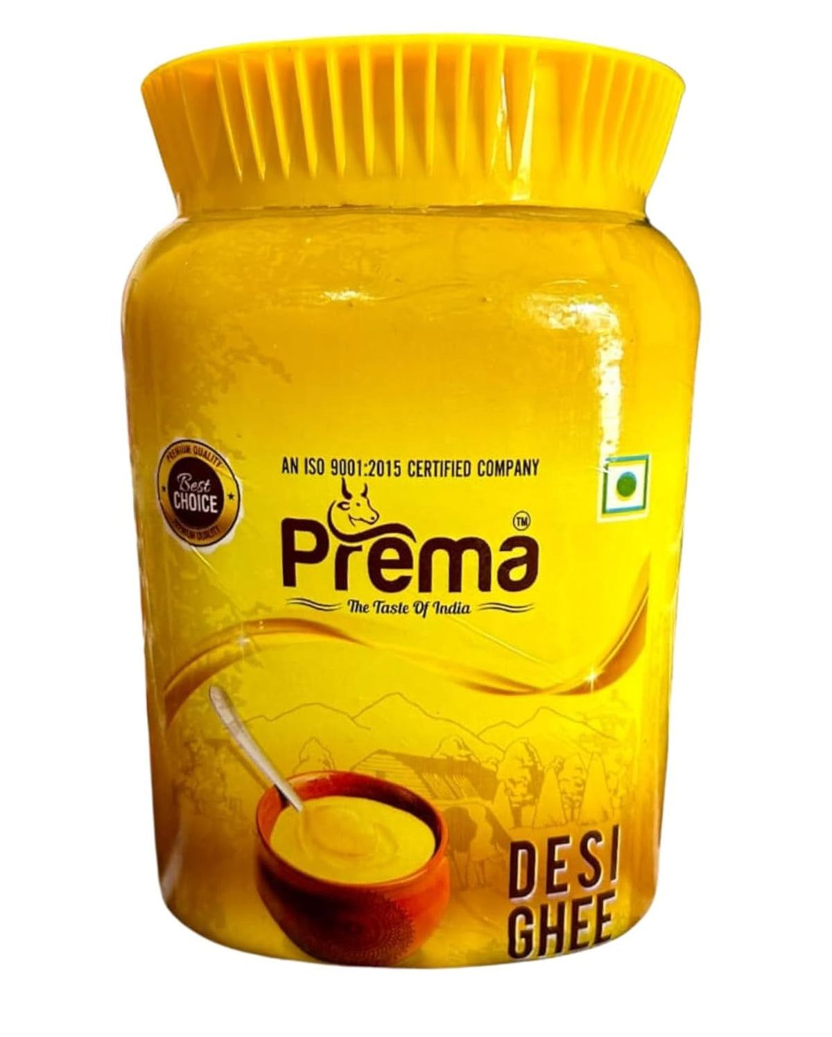 Pure Natural Desi Ghee By Prema | Homemade Rich In Taste & Nutrients Desi Ghee Perfect For Cooking Frying & Sauteing | (1 Litr) 33.8 Ounce | Jar Pack