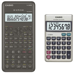 Casio FX-82MS 2nd Gen Scientific Calculator& Casio LC-403TV Portable Calculator With Metal Faceplate