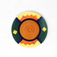 Boho Fiesta Hand Painted Ceramic Quarter Plates Set Of 2 - Multicolor | Small Side Plates For Dinner & Snacks - 7 Inch, 2 Pieces, Microwave Safe