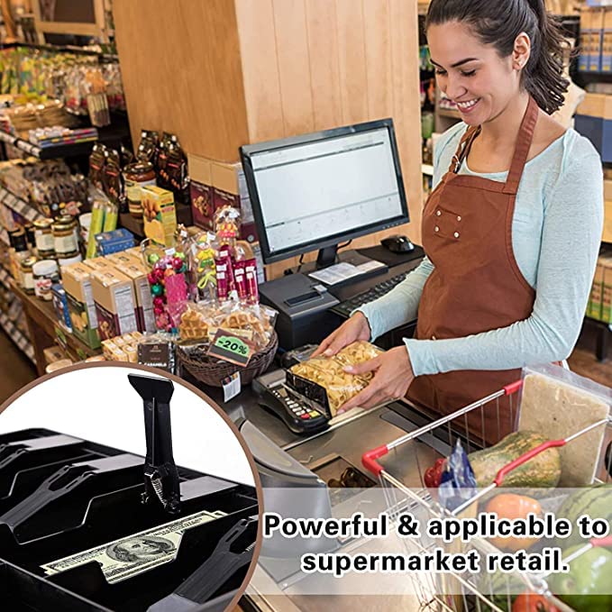 Cash Tray - Store Cash Organizer Tray 4 Bills 3 Coins Money Storage Box, Special Feature - Durable, Portable, Colour - Black