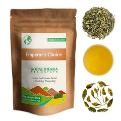 Gopaldhara Darjeeling Tea First Flush Tea Sample Pouches - Pack Of 6 Teas X 10gm, 0.35 Ounce Each | First Flush Low Caffeine Loose Leaves