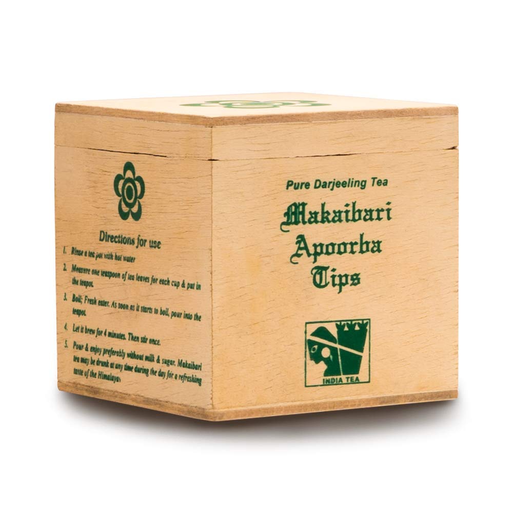 Makaibari Apoorba Tips Organic Darjeeling Tippy Whole Leaf Black Tea Chestlet - 100gm, 3.5 Ounce | USDA Organic Certified Tea - 100% Authentic & Premium Darjeeling Single Estate Loose Leaf Tea