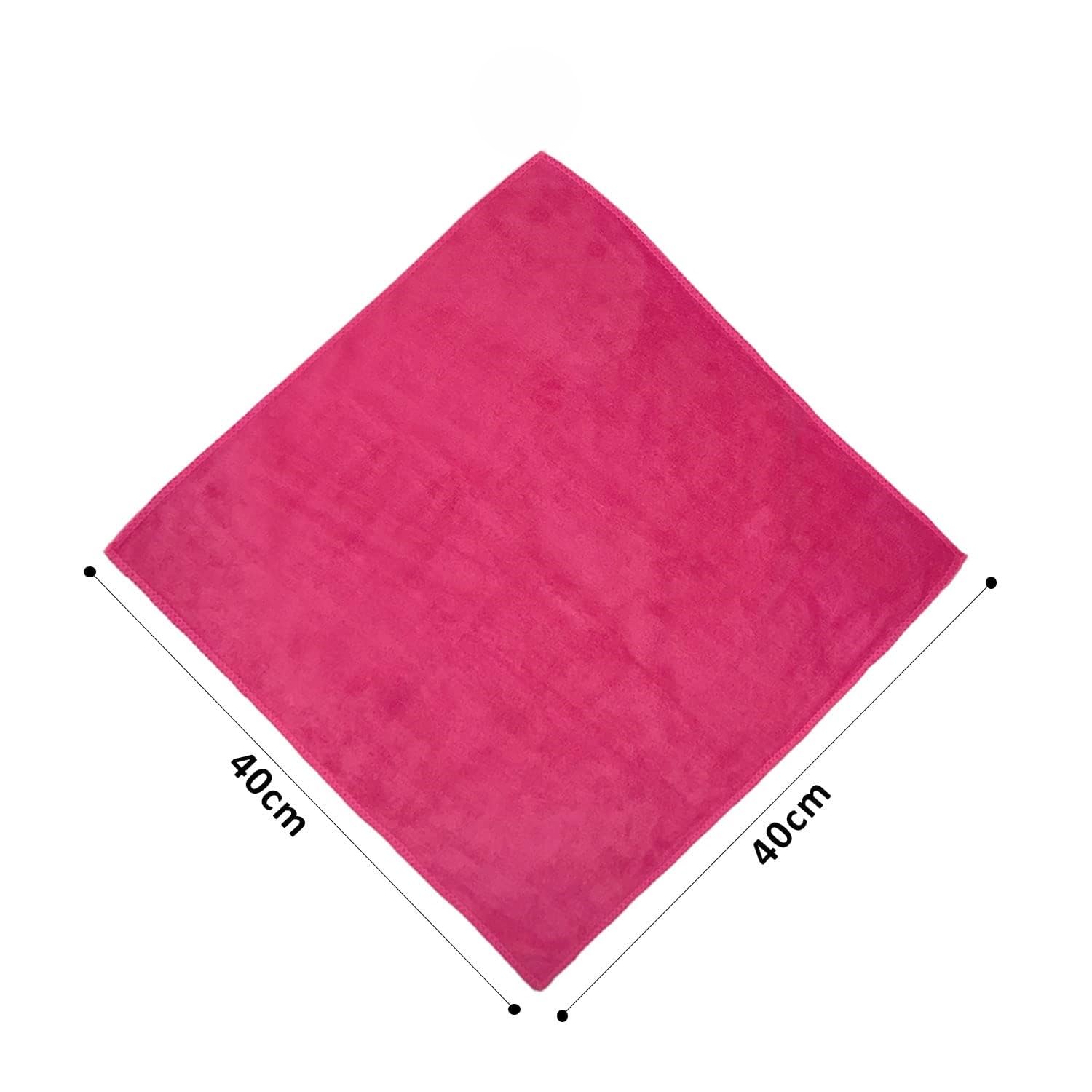 Showstopper Super Soft Microfiber Hand Towels 800 Gsm | Ultra Absorbent, Lint-Free, Scratch-Free, Quick-Dry, Gym & Workout Towels - Set Of 4 (Pink)