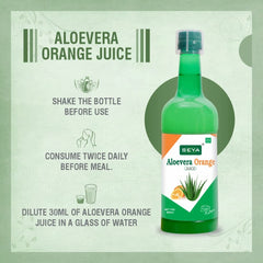 Seya Aloevera Orange Flavour Juice, No Added Sugar, Used For Skin Problems, Antioxidants, Weight Management, Ayurvedic Immunity Booster, Good For Digestive Health | 800ml 1.7lbs