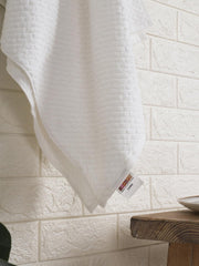 Spaces 100% Cotton Large Bath Towel 400 Gsm | For Men & Women Super Absorbent, Quick Dry, Ultra Soft Dobby Solid Design Towels Large Size (White)
