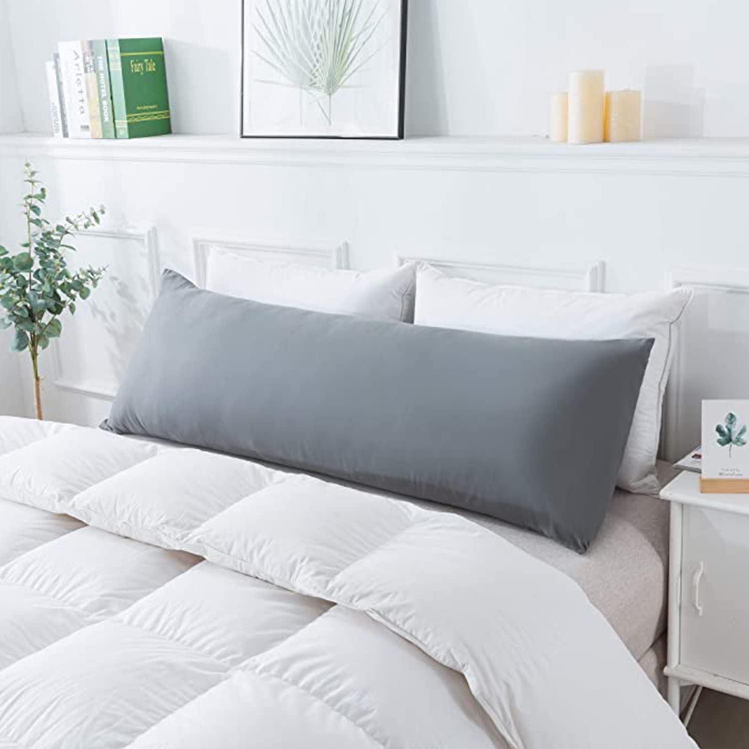 Full Body Support Hugging Pregnancy Pillow, Body Cuddle Sleeping Pillow, Grey | Relaxing Side Sleepers, Soft Long Bed Pillow With Premium Velvet Removable Cover | Multipurpose Hugging Pillow