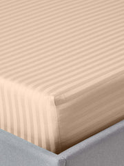 Queen Bedsheet With 2 Pillow Cover - 60 X 78 Inches, Beige | All Around Elastic Fitted | Ideal For Everyday Use