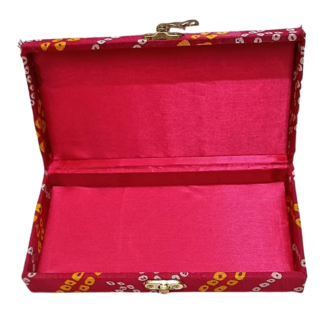 Jaipuri Bandhej Cash Gifting Shagun Box, Gaddi Box, Sweet, Dry Fruit Box Return Favours Set Of 3, Colour - Multicolour
