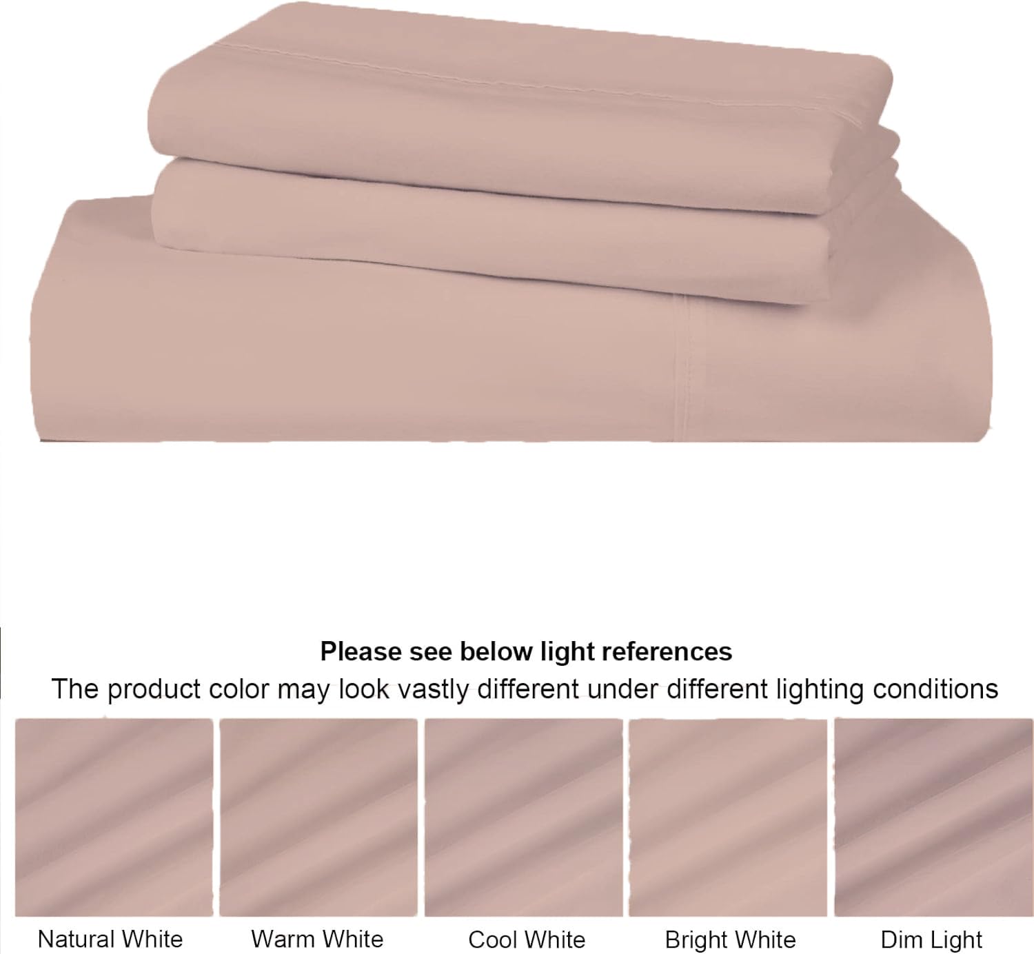 Single Size Fitted Bedsheet With 2 Pillow Covers - 36 X 78 Inches, Cameo Rose | All-Round Elastic | Comfortable, Wrinkle Resistant, Fade Resistant & Environmentally Friendly