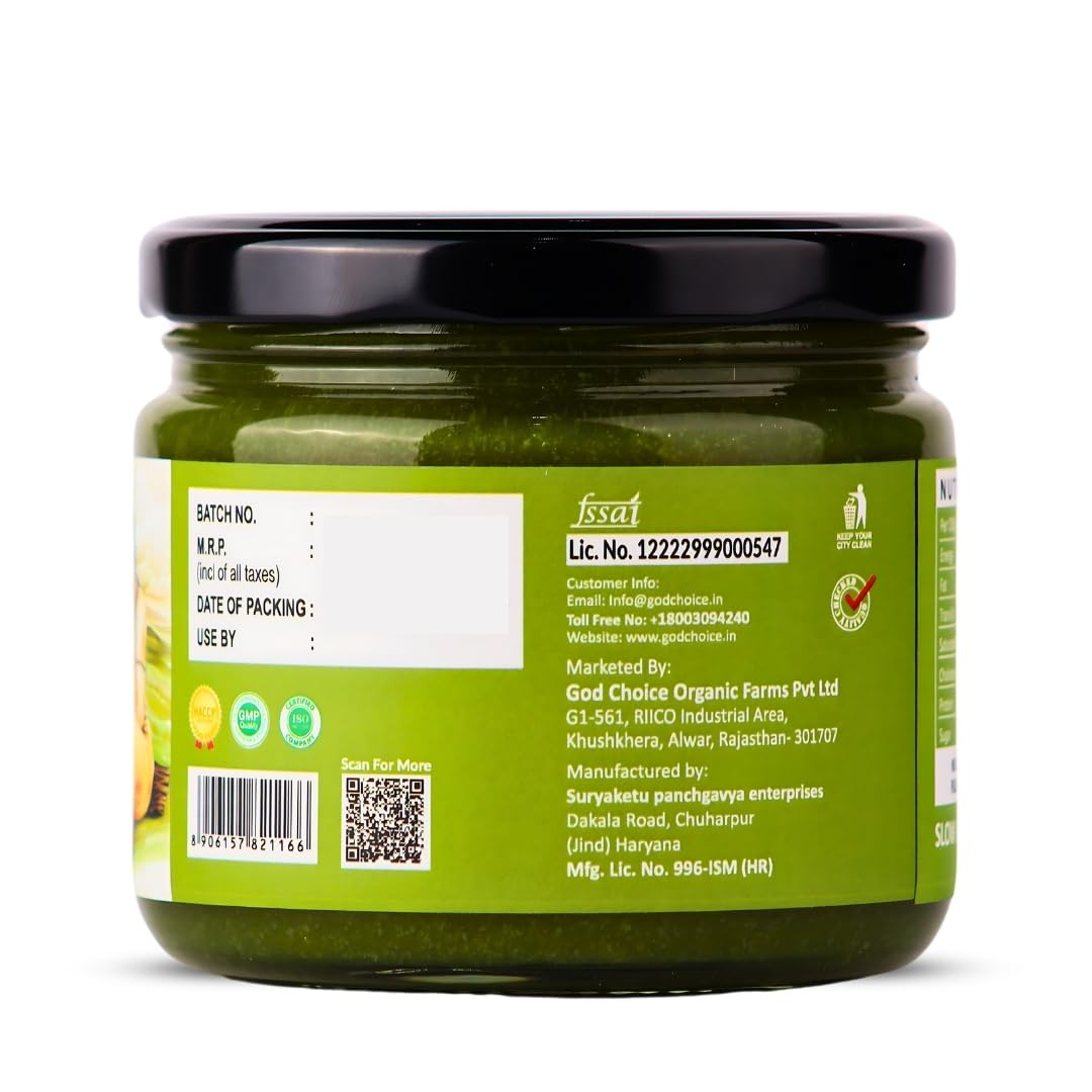 Premium Brahmi A2 Desi Cow Ghee By God Choice Organic Farms | High In Protein Fiber Healthy Desi Ghee For Diet | (300ml) 10.1 Ounce | Jar Pack