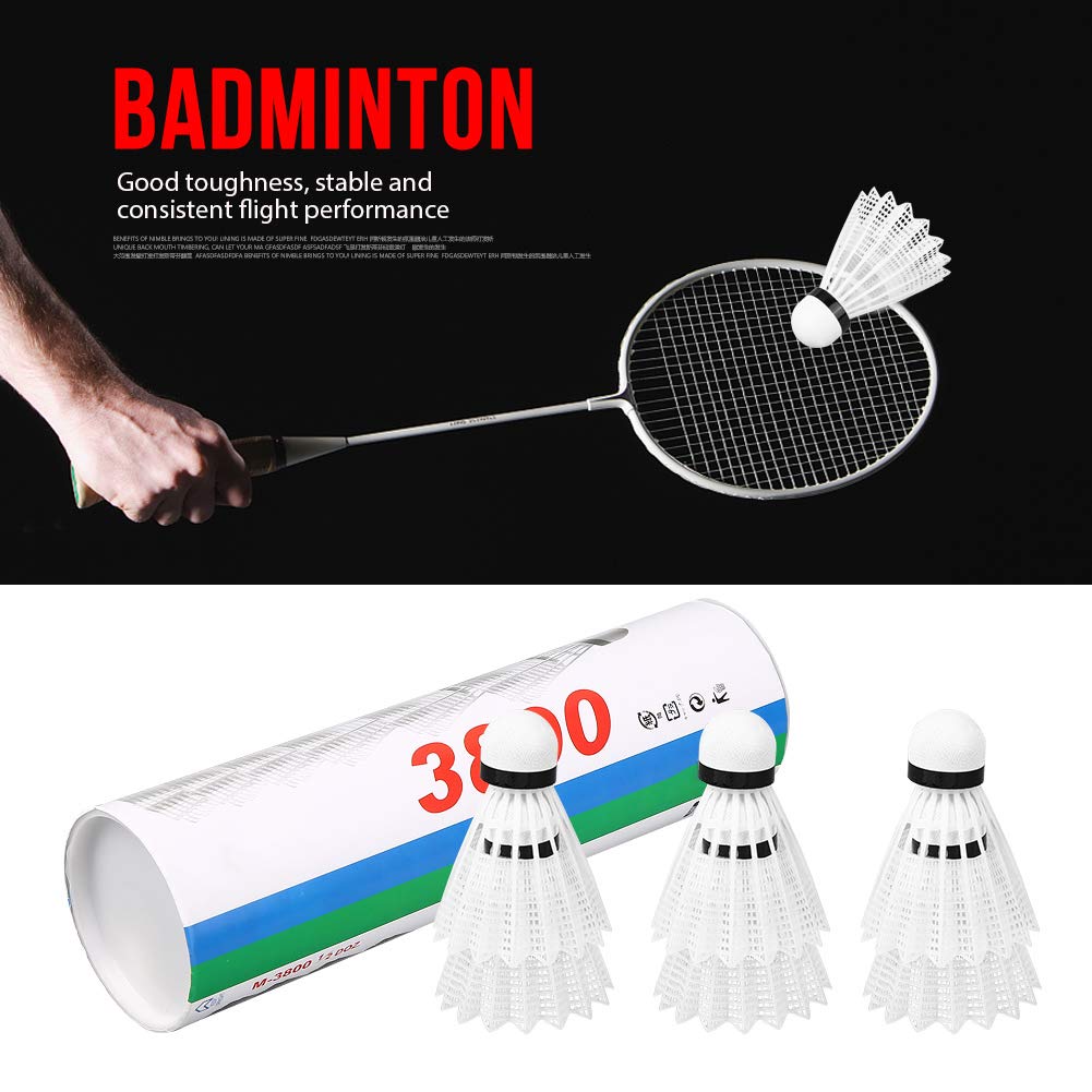 VGEBY 3800 Badminton Nylon Shuttlecocks , PVC Durable For Practicing & Competition | White , Pack Of 6