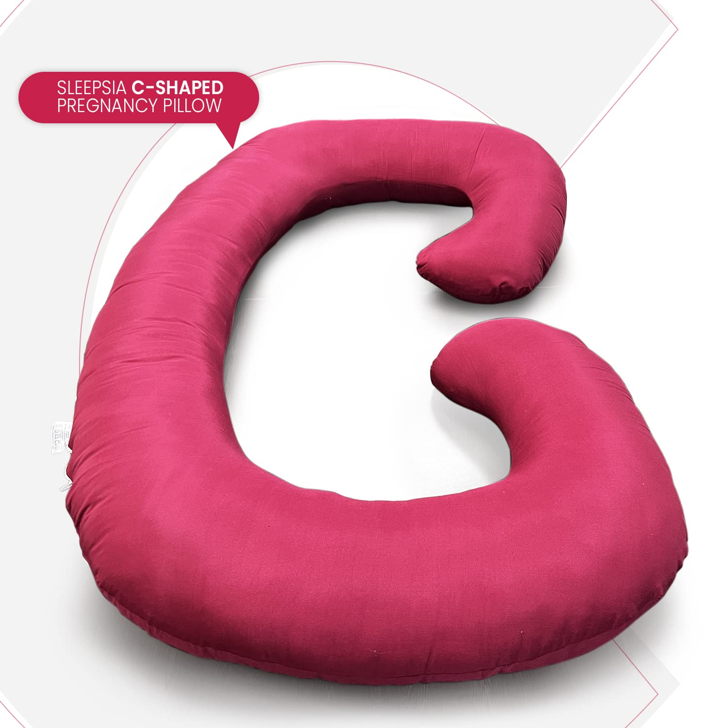 C Shaped Pregnancy Pillow, Full Body Pillow, Maternity Pillow, Dark Pink | Pregnancy Pillow For Sleeping With Removable Cover - Support For Back, Legs, Belly, Hips For Pregnant Women