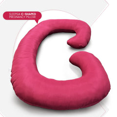 C Shaped Pregnancy Pillow, Full Body Pillow, Maternity Pillow, Dark Pink | Pregnancy Pillow For Sleeping With Removable Cover - Support For Back, Legs, Belly, Hips For Pregnant Women