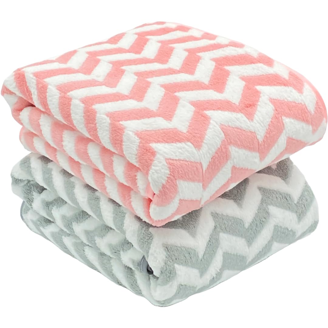 Patpug Coral Microfiber Ultrasoft Comfortable Highly Absorbent Quick Drying Large Bath Towel 700 Gsm (Grey & Pink)- Pack Of 2