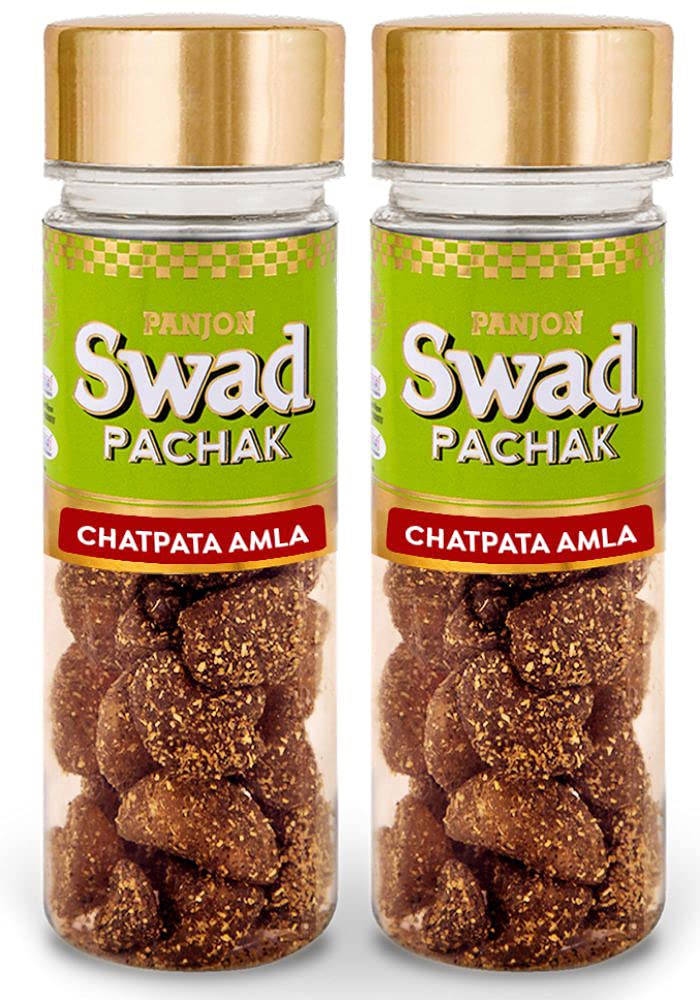 Panjon Swad Chatpata Amla Candy Mukhwas 230gm, (115gm *2 Bottle) | Digestive Mouth Freshener