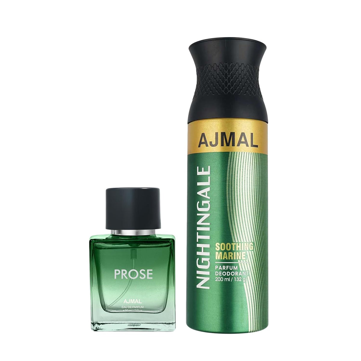 Ajmal Prose Eau De Parfum 50ml 1.6 Fl.oz. For Men & Nightingale Deodorant 200ml 6.7 Fl.oz. For Unisex | Combo Of 2