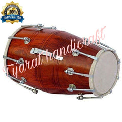 Sheesham Wood Musical Dholak Nut & Bolt With Carry Bag - Brown | Perfectly Symmetric Round Dholak - Dholak For Festival, Wedding, Satsang | Bolt Tuned Wedding Dholki