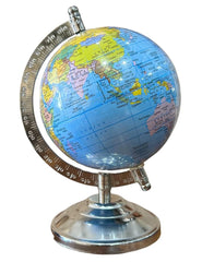 Educational World Globe 5 Inch With Heavy Steel Base, Political Globe For Home & Office Decor, For Kids & Students Learning, World Globe With Steel Arc, Pack Of 1