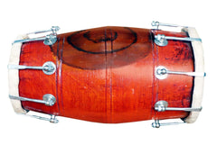 Wooden Musical Dholak Instrument Drum Nuts & Bolt With Bag - Maroon | Perfectly Symmetric Round Dholak - Dholak For Festival, Wedding, Satsang | Very Easy To Tune