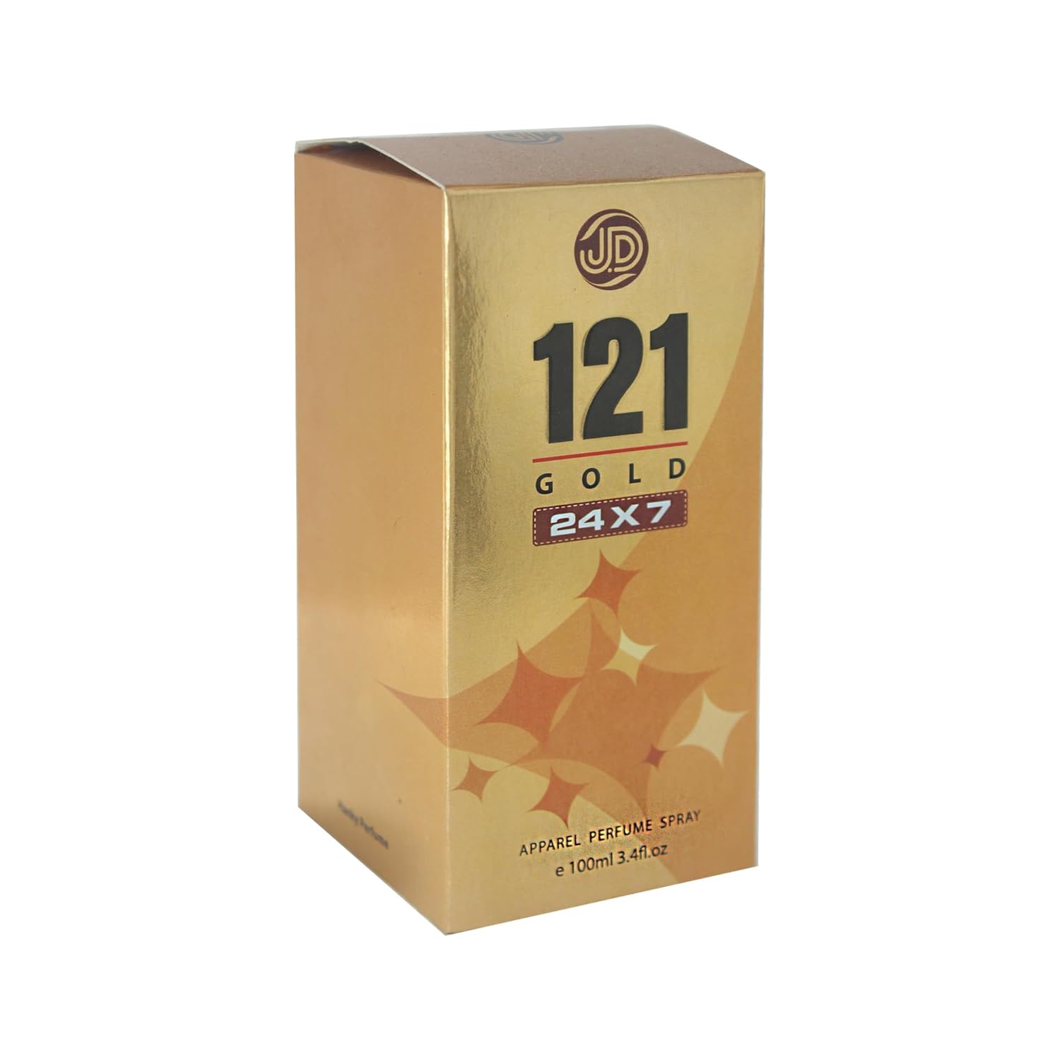 JD International 121 Gold Apparel Unisex Perfume With Long Lasting Fragrance - 100ml, 3.4 Fl.oz. | Perfume For Men & Women