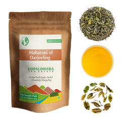 Gopaldhara Darjeeling Royal Series Tea Sample Pouches - Pack Of 6 Teas X 10gm, 0.35 Ounce Each | First Flush+ White Tea+ Second Flush+ Green Tea Chai Patti - Low Caffeine Loose Leaves