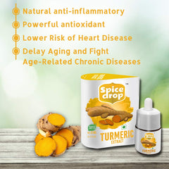 Spice Drop Turmeric Latte Extract - 180 Cups, 5ml, 0.1 Fl.Oz. | Authentic Indian Herbal Mix For Better Immune System - Natural & Ayurveda Recipe | Gluten Friendly, Keto Friendly, Non-GMO