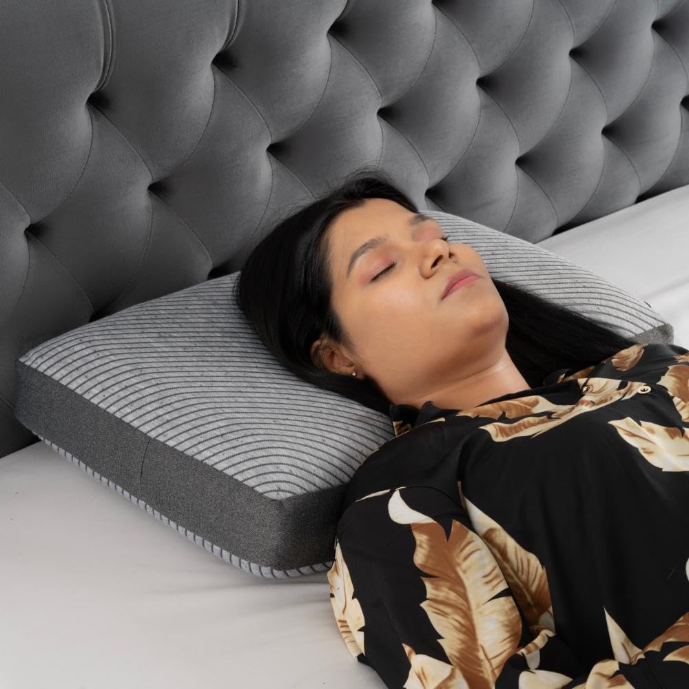 Memory Foam Pillow For Sleeping, Orthopedic Pillows For Neck Pain, Dark Grey - 21 X 15 X 5 Inch | Memory Foam Pillows, Bed Pillow, Medium Firm, Care - Light Machine Wash - Set Of 2