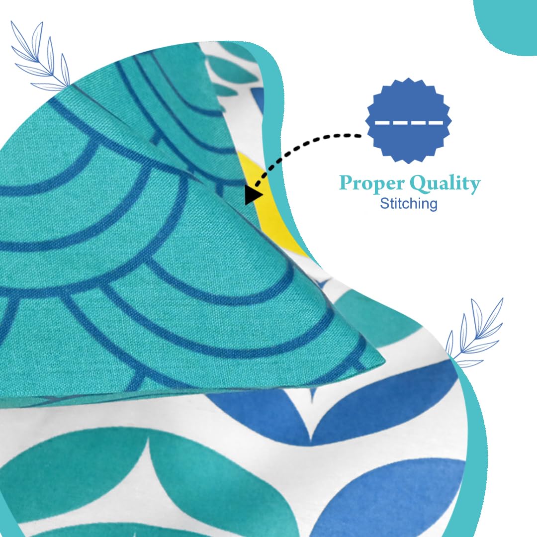 Soft Cotton Double Bedsheet For King Size With 2 Pillow Covers | 87 X 106 Inches, Blue & Yellow - Soft & Breathable Fabric | Comfortable For Daily Use