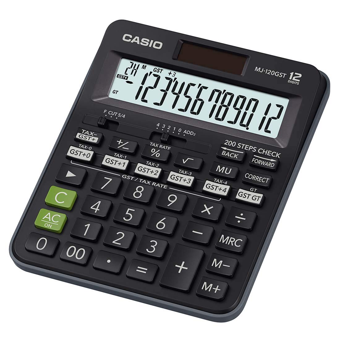 Casio MJ-120GST GST Calculator (Black) & Casio SL-1000SC-BK Portable Calculator (Black)