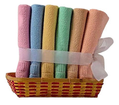 Ayus Cotton Hand Towel 450 Gsm Multicolour Ultra Soft & Super Absorbent (Set Of 6)