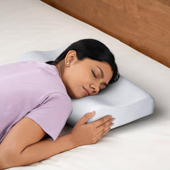 Memory Foam Pillow, Cervical Pillow For Neck Pain, White - 49.5 X 29.2 X 10.2 Cm | Orthopedic Contour Pillow, For Neck Pain, Head, Back, Shoulders, Washable, Pillow - Set Of 4