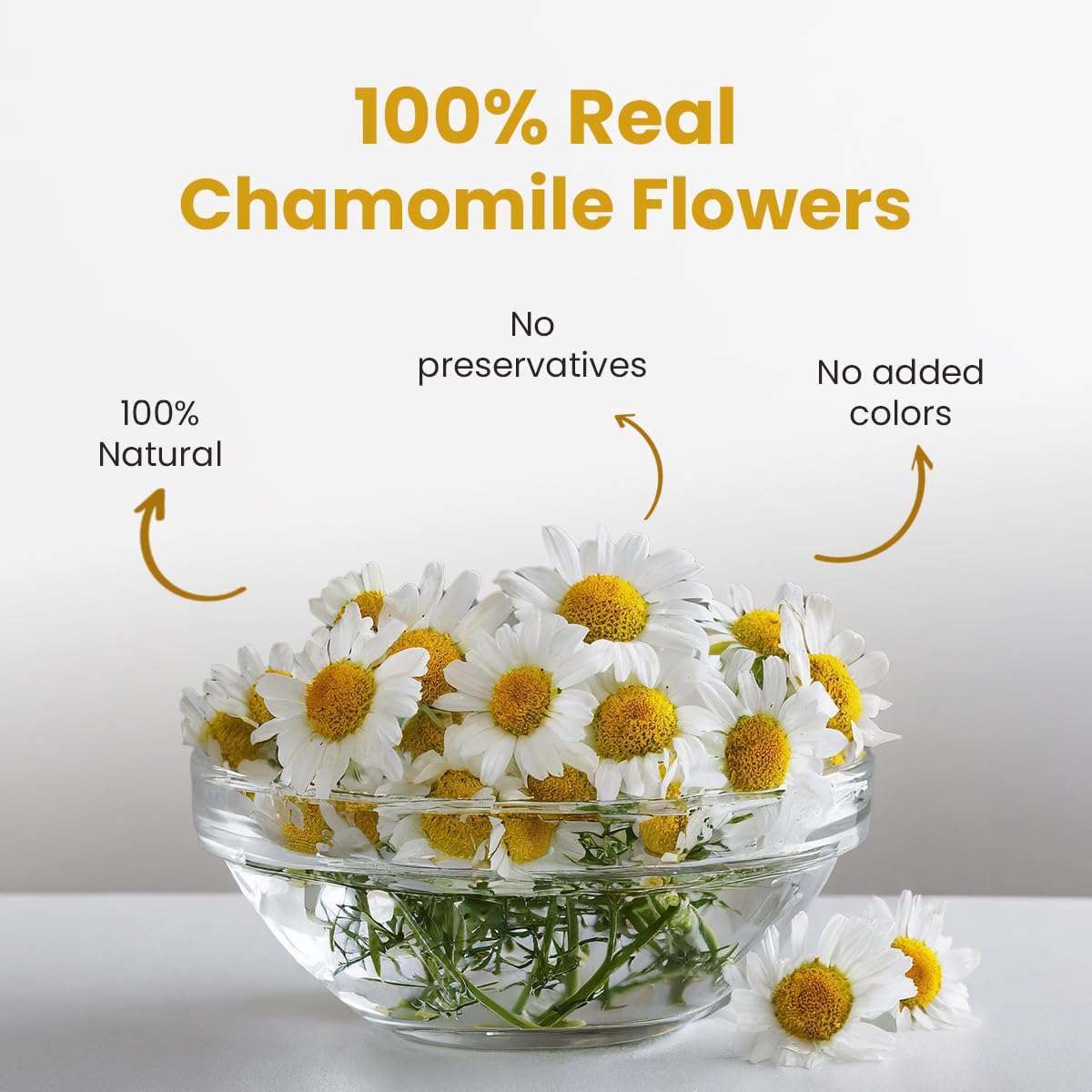 Blue Tea Chamomile Flower Tea - 100gm Zipper Pack, 3.5 Ounce, 100 Cups | Whole Flower Buds Tisane For Sleep & Relaxation - Caffeine Free, Non-Bitter, Non-GMO