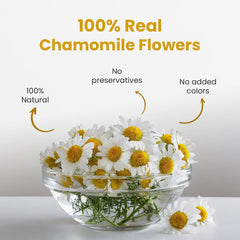 Blue Tea Chamomile Flower Tea - 100gm Zipper Pack, 3.5 Ounce, 100 Cups | Whole Flower Buds Tisane For Sleep & Relaxation - Caffeine Free, Non-Bitter, Non-GMO