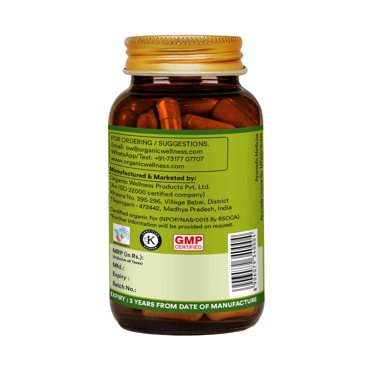Organic Wellness Amla C+ (Amalaki) Capsules For Enhanced Hair, Skin, Digestive Health & Metabolism Support | 90 Veg Capsules 150gm 0.3lbs