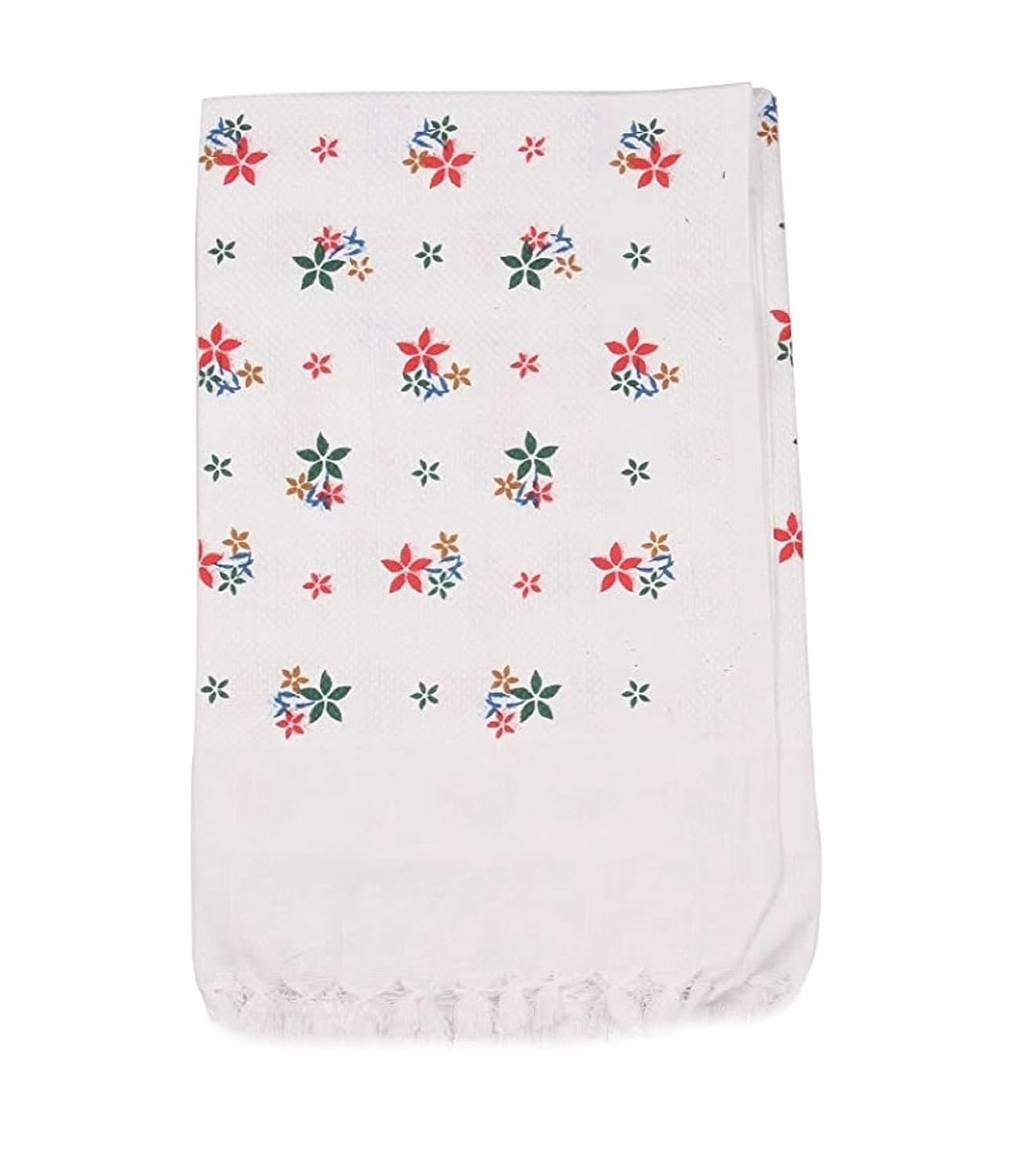 Khillayox Pure Cotton Large Size Bath Towel 1300 Gsm | Super Soft And Super Absorbent Floral Printed Bath Towels For Men & Women - Pack Of 3 (White)