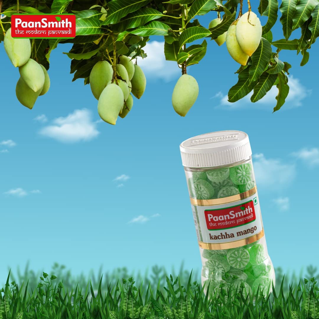 Paansmith Kachha Mango 220gm, | Raw Mango Candies | Jar Pack
