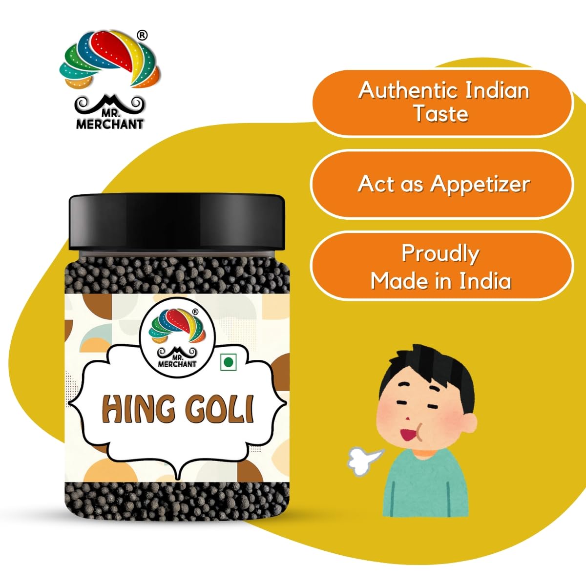 Mr. Merchant Hing Goli 300gm, | Chatpati Hing Goli For Pachak | Jar Pack
