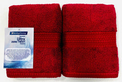 Bombay Dyeing Ultrx Zero Twist Plain Cotton Hand Towel 400 Gsm (Mahroon)- 2 Piece