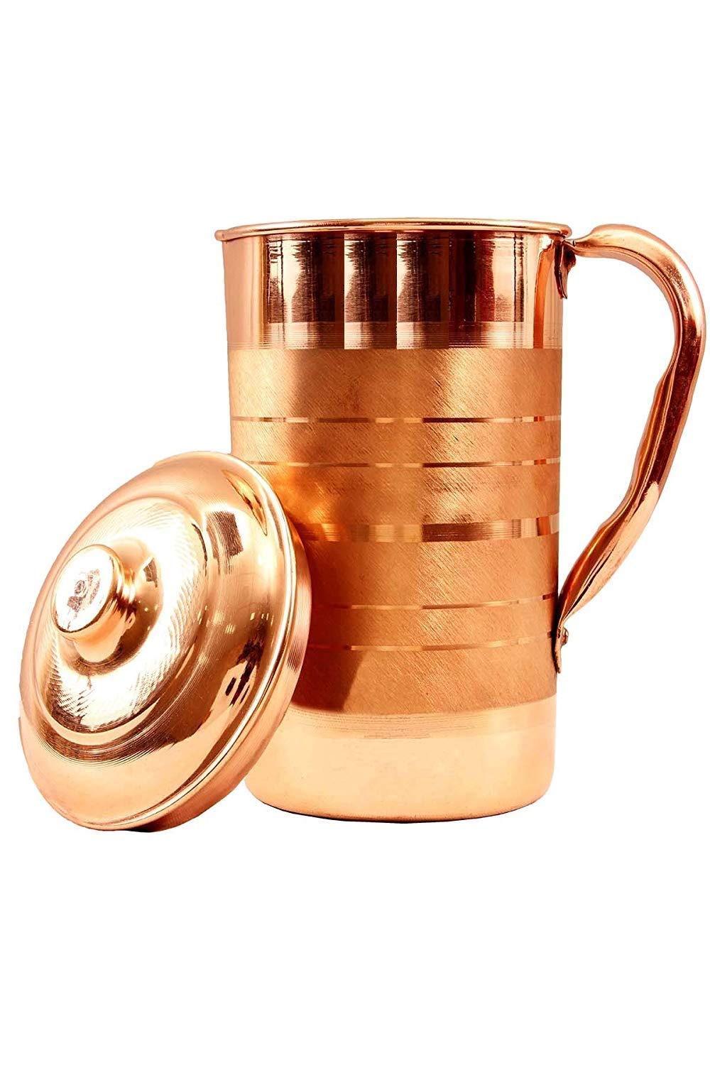 Stylish & Elegant Bedside Bedroom Copper Bottle Jar With Pure Copper & Joint Free, Capacity 1 Liter - Rustproof