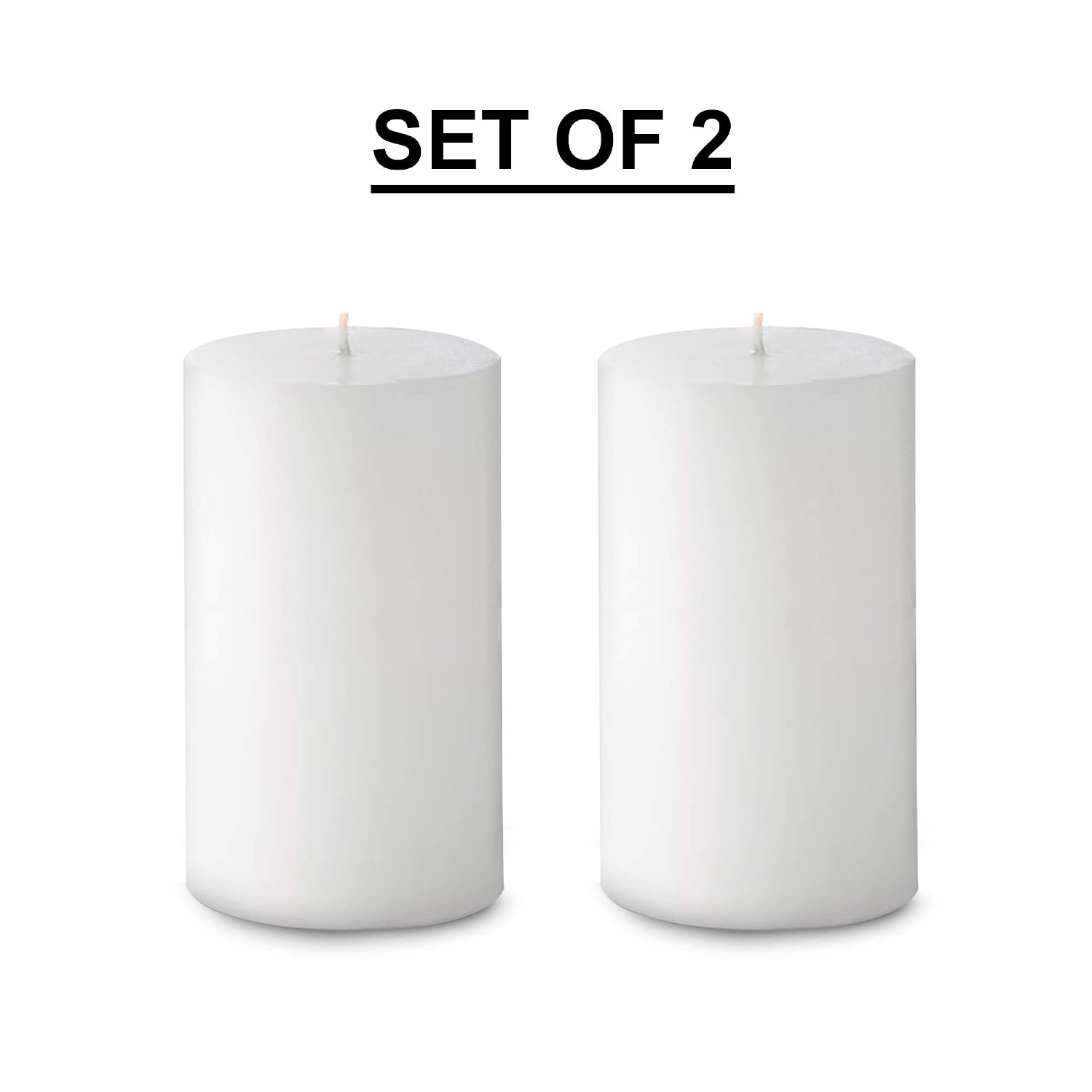 4 INCHES WHITE PILLAR CANDLES SET OF 2 | BURNING TIME 60 HOURS BEST FOR BIRTHDAY