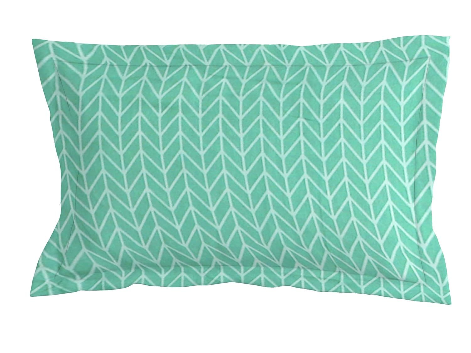 1 Single Bedsheet With 1 Pillow Cover - 48 X 72 X 8 Inches, Green & White | All Around Elastic Fitted Bedsheets | Hand Wash Or Machine Wash Warm