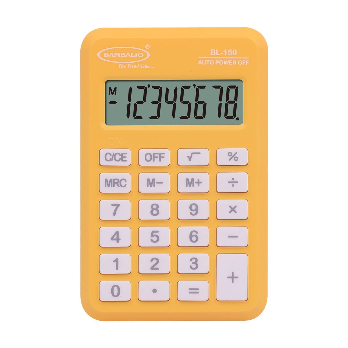 Bambalio Bl-150 Pocket 8 Digits-large LC Display Size Electronic Calculator 3 Years Warranty. (Yellow) | Anti Break Technology, Scratch LCD Screen For A Longer Life
