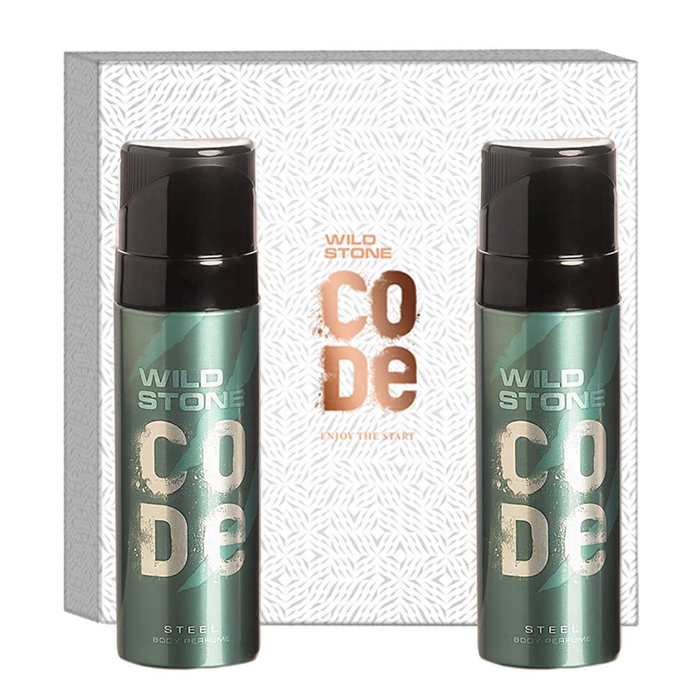 Wild Stone Code Steel Body Perfume 240ml 8.1 Fl.oz. Pack Of 2 | Long Lasting Fragrance| Best Perfume Gift For Brother