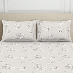 Double Bedsheet For Queen Size 2 Matching Pillow Cover - 88 X 100 Inches, Grey | Durable & Long Lasting Wrinkle Resistant Fabric - Skin Safe & Super Soft