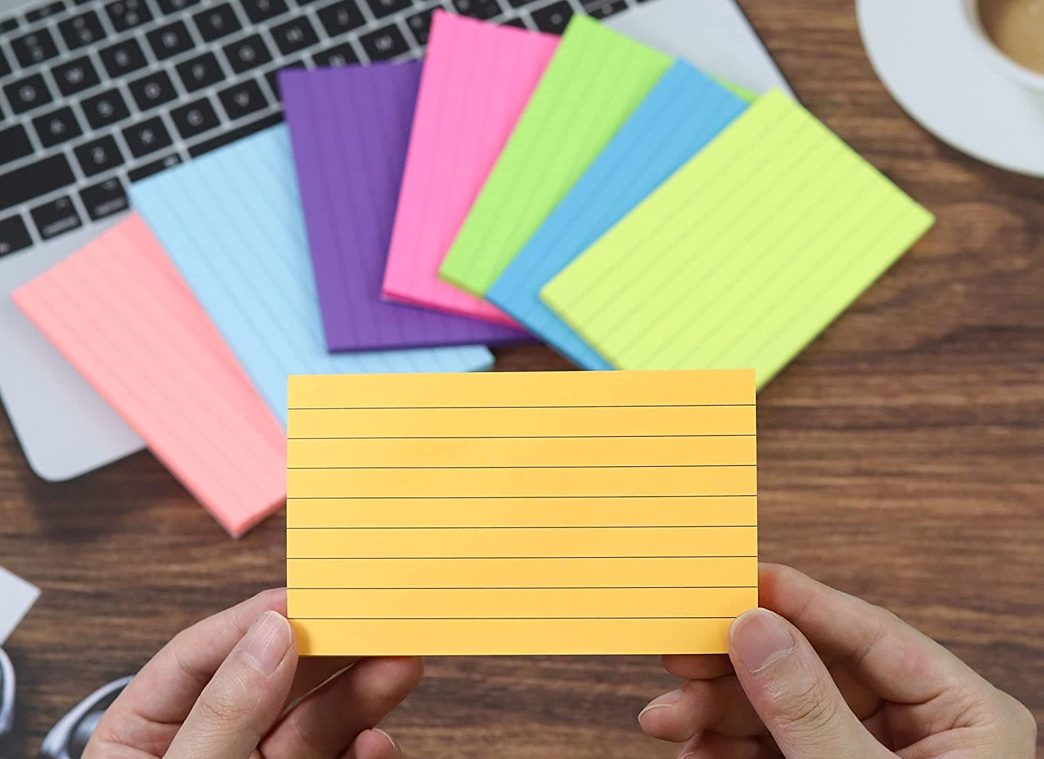 4 Pads Lined Sticky Notes Post 4 Colors Self Sticky Notes Pad | 400 Sheets - Sticky Notes