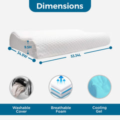 Cervical Orthopedic Contour Memory Foam Neck Pain Relief, Regular Use | Standard Size, Ergonomic Design, Hypoallergenic & Breathable, Side & Back Sleepers - Washable Cover - Pack Of 1